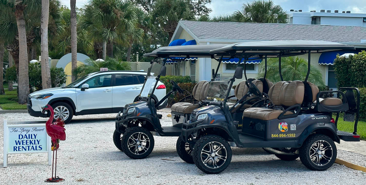 Golf carts available at Sea Spray Resort Siesta Key