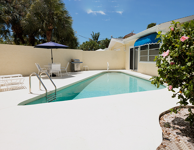 Pool area at Sea Spray Resort, Siesta Key